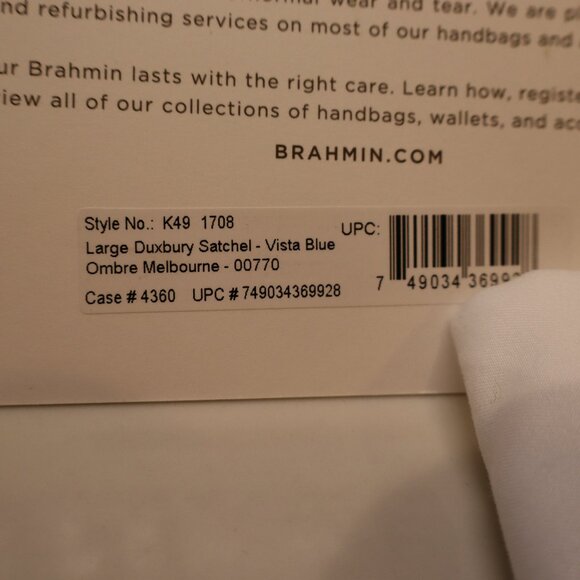 NWT Brahmin Large Duxbury Satchel Vista Blue Ombre Melbourne - Picture 8 of 11